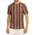 Ethnic Boho Tribal Pattern Print Men's Short Sleeve Rash Guard
