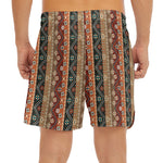 Ethnic Boho Tribal Pattern Print Men's Split Running Shorts