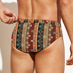 Ethnic Boho Tribal Pattern Print Men's Swim Briefs