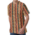 Ethnic Boho Tribal Pattern Print Men's Velvet T-Shirt