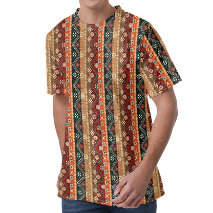 Ethnic Boho Tribal Pattern Print Men's Velvet T-Shirt