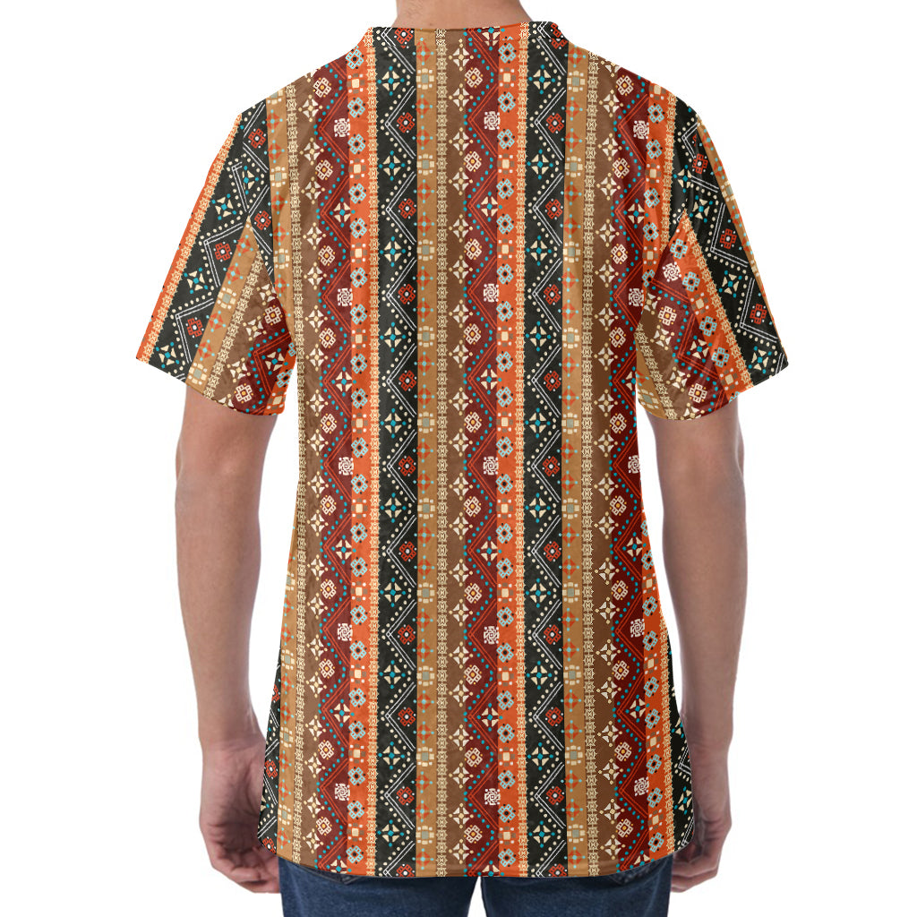 Ethnic Boho Tribal Pattern Print Men's Velvet T-Shirt