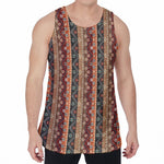 Ethnic Boho Tribal Pattern Print Men's Velvet Tank Top