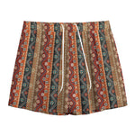 Ethnic Boho Tribal Pattern Print Mesh Shorts