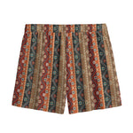 Ethnic Boho Tribal Pattern Print Mesh Shorts