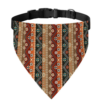 Ethnic Boho Tribal Pattern Print Over The Collar Dog Bandana