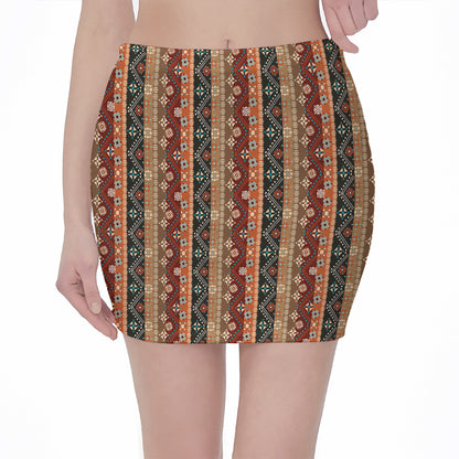Ethnic Boho Tribal Pattern Print Pencil Mini Skirt