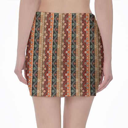 Ethnic Boho Tribal Pattern Print Pencil Mini Skirt