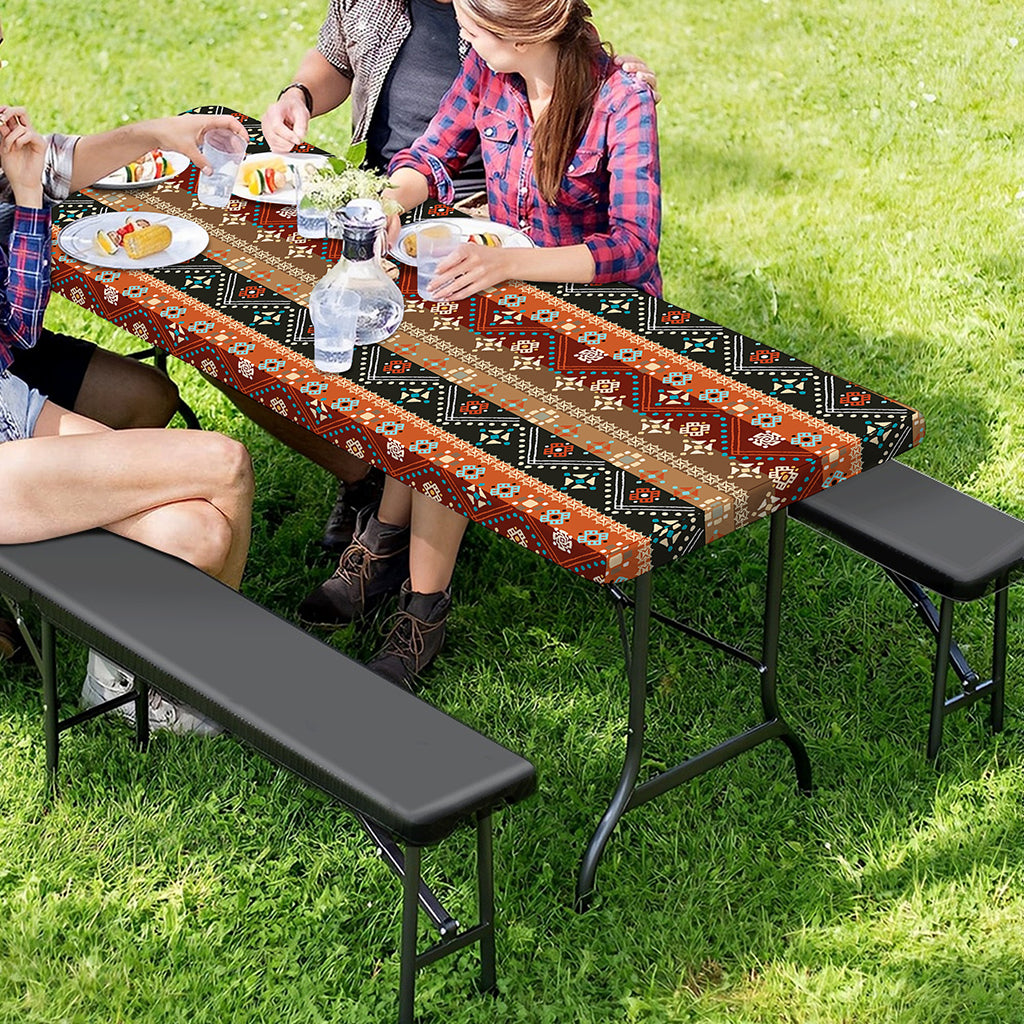Ethnic Boho Tribal Pattern Print Picnic Table Cover