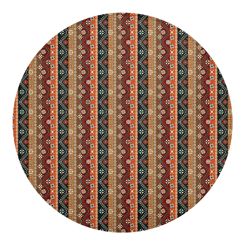 Ethnic Boho Tribal Pattern Print Round Blanket