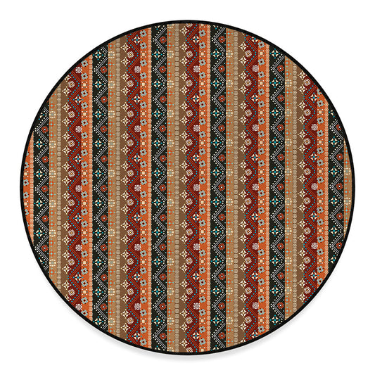 Ethnic Boho Tribal Pattern Print Round Floor Mat