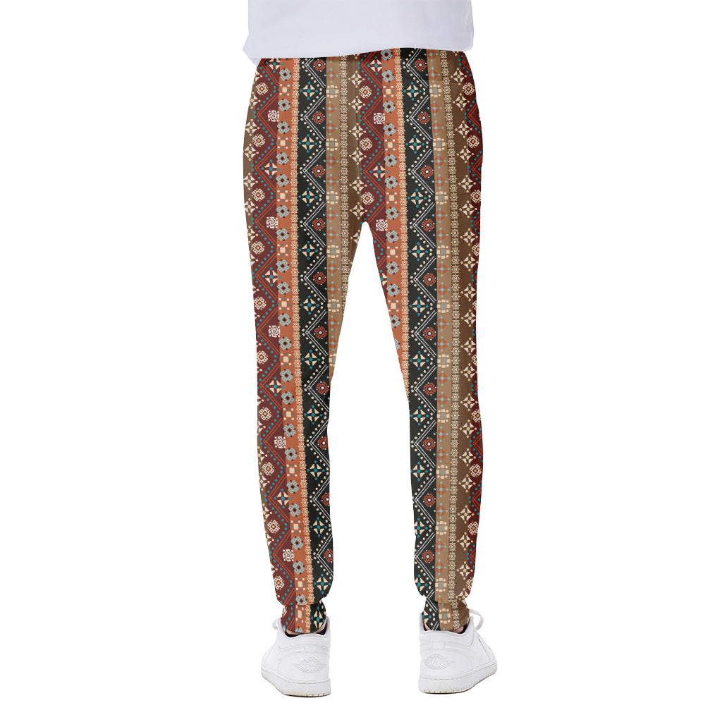 Ethnic Boho Tribal Pattern Print Scuba Joggers