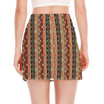 Ethnic Boho Tribal Pattern Print Side Slit Mini Skirt