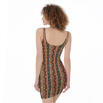 Ethnic Boho Tribal Pattern Print Sleeveless Bodycon Dress