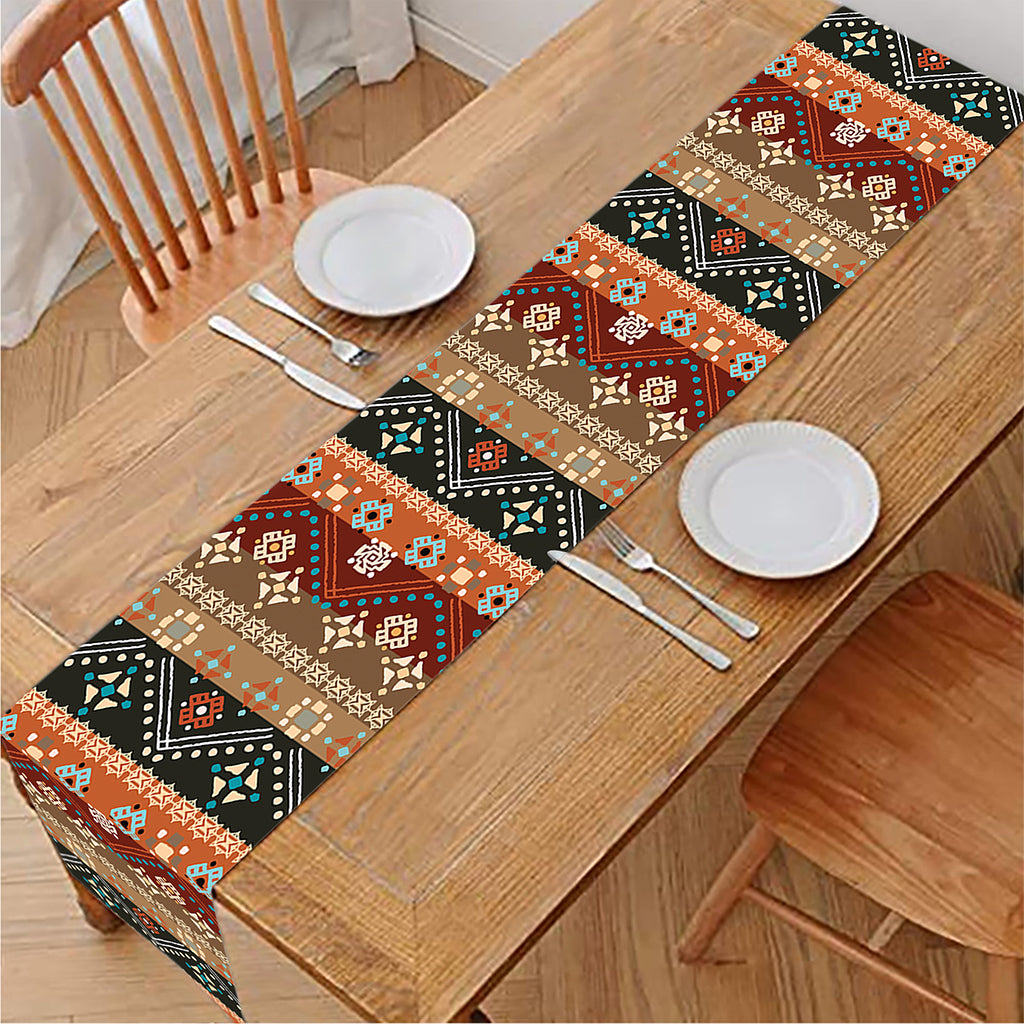 Ethnic Boho Tribal Pattern Print Table Runner