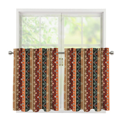 Ethnic Boho Tribal Pattern Print Tier Curtains