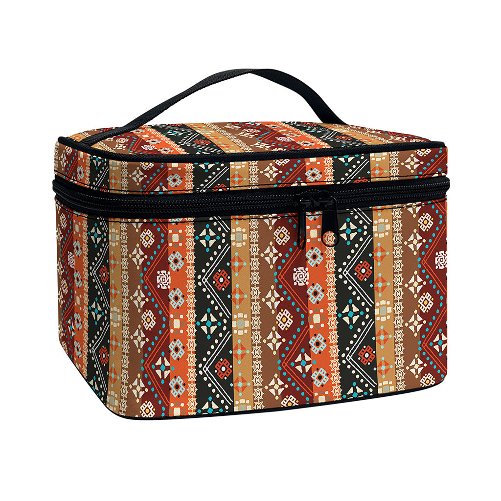 Ethnic Boho Tribal Pattern Print Travel Makeup Bag