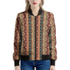 Ethnic Boho Tribal Pattern Print Women's Bomber Jacket