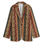Ethnic Boho Tribal Pattern Print Women's Cotton Blazer