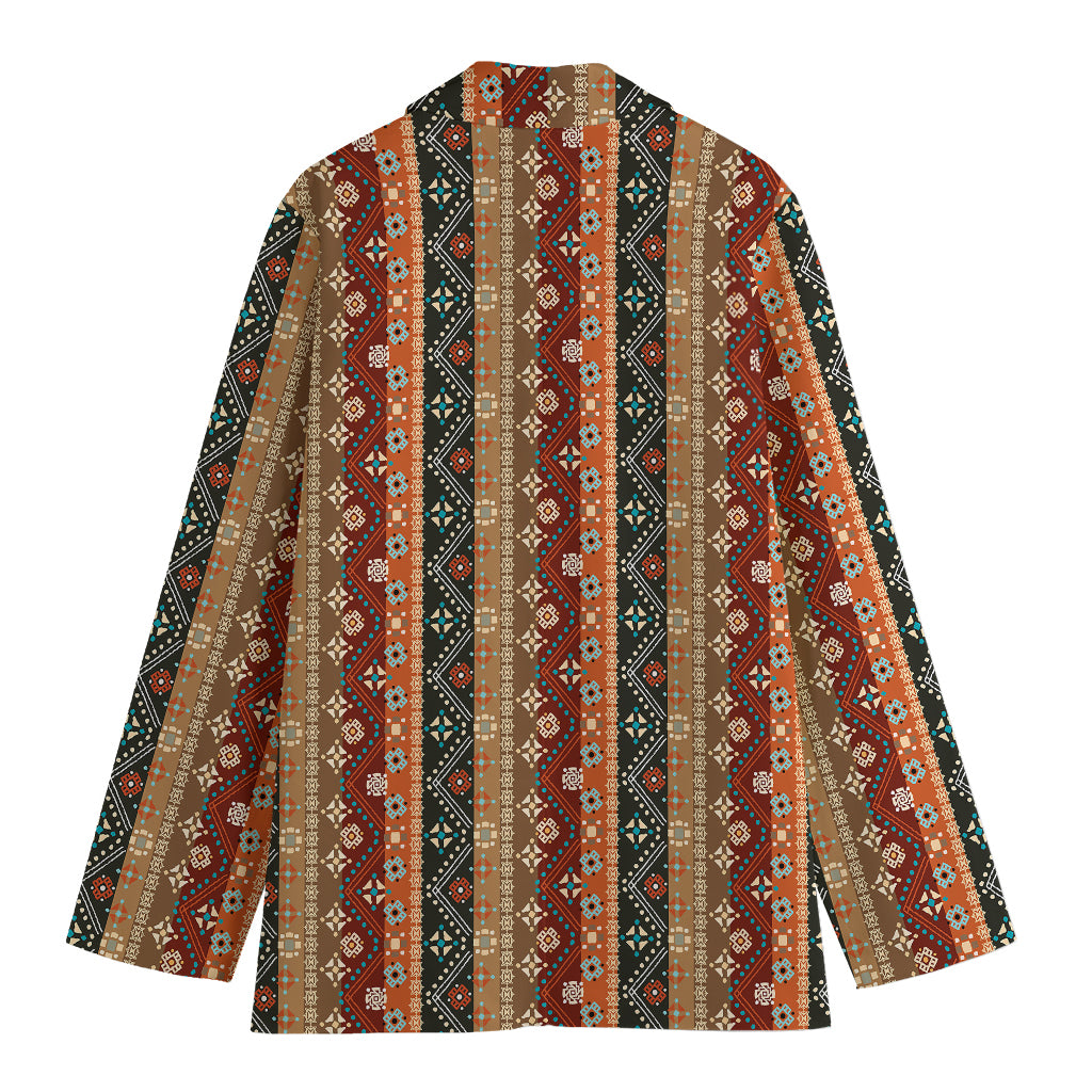Ethnic Boho Tribal Pattern Print Women's Cotton Blazer