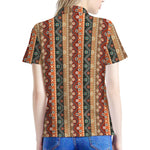 Ethnic Boho Tribal Pattern Print Women's Polo Shirt