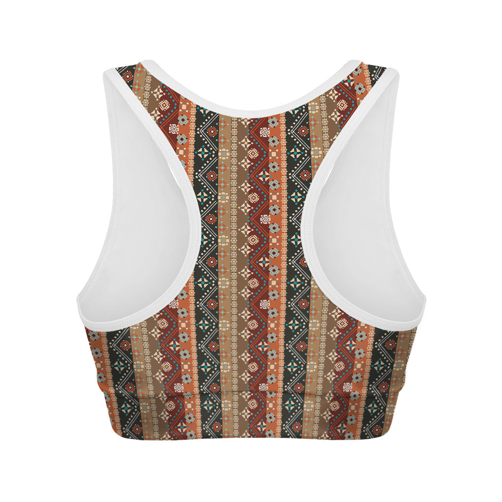 Ethnic Boho Tribal Pattern Print Women's Sports Bra