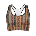 Ethnic Boho Tribal Pattern Print Women's Sports Bra
