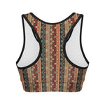 Ethnic Boho Tribal Pattern Print Women's Sports Bra