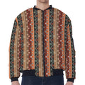 Ethnic Boho Tribal Pattern Print Zip Sleeve Bomber Jacket