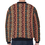 Ethnic Boho Tribal Pattern Print Zip Sleeve Bomber Jacket