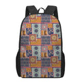 Ethnic Floral Patchwork Pattern Print 17 Inch Backpack