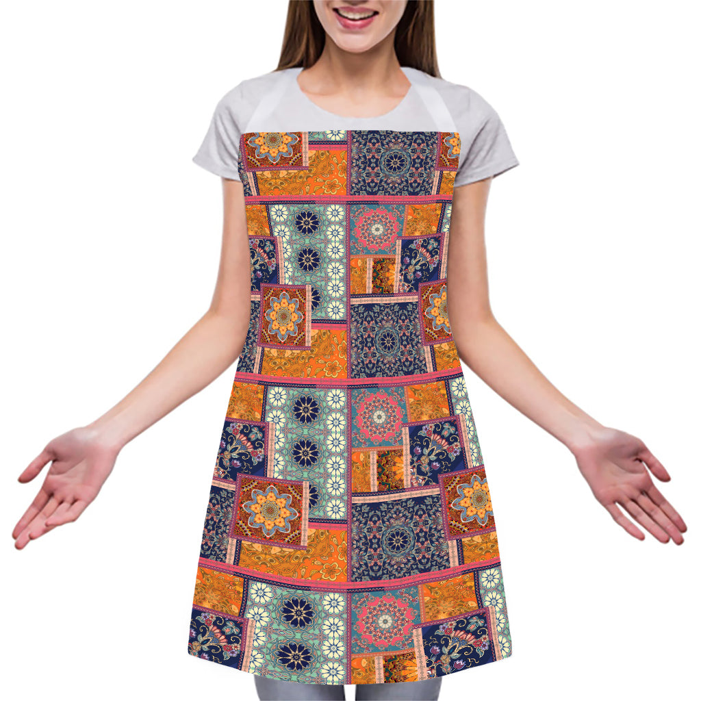 Ethnic Floral Patchwork Pattern Print Adjustable Apron