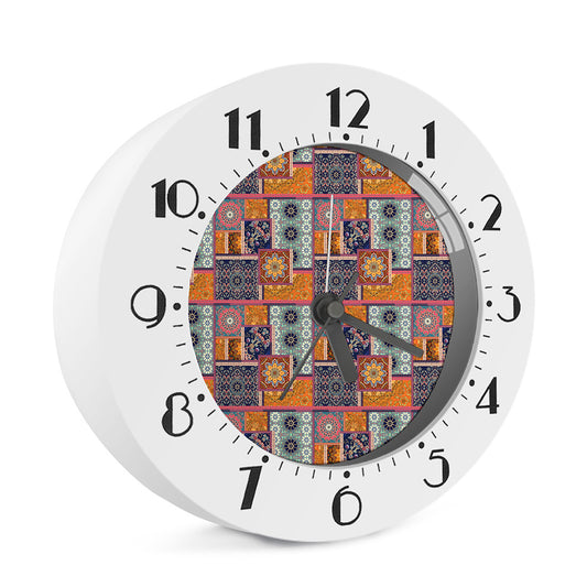 Ethnic Floral Patchwork Pattern Print Alarm Clock
