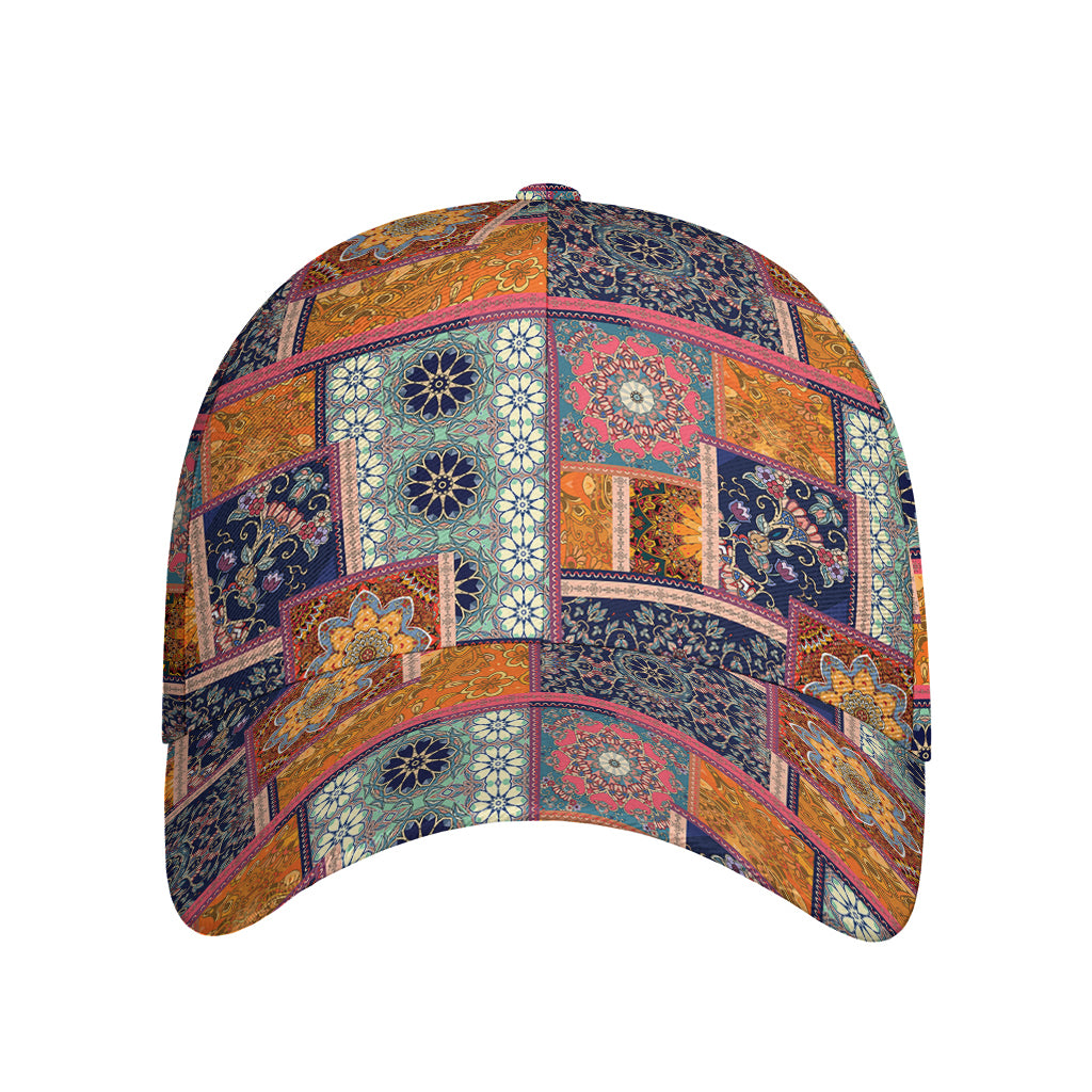Ethnic Floral Patchwork Pattern Print Baseball Cap