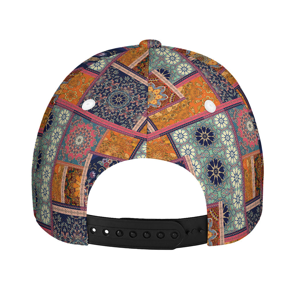 Ethnic Floral Patchwork Pattern Print Baseball Cap
