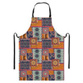 Ethnic Floral Patchwork Pattern Print Bib Apron With Pocket