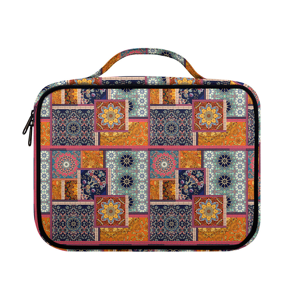 Ethnic Floral Patchwork Pattern Print Briefcase Bible Bag