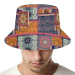 Ethnic Floral Patchwork Pattern Print Bucket Hat