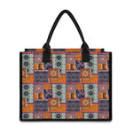 Ethnic Floral Patchwork Pattern Print Canvas Tote Bag