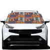 Ethnic Floral Patchwork Pattern Print Car Windshield Snow Cover