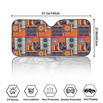 Ethnic Floral Patchwork Pattern Print Car Windshield Sun Shade