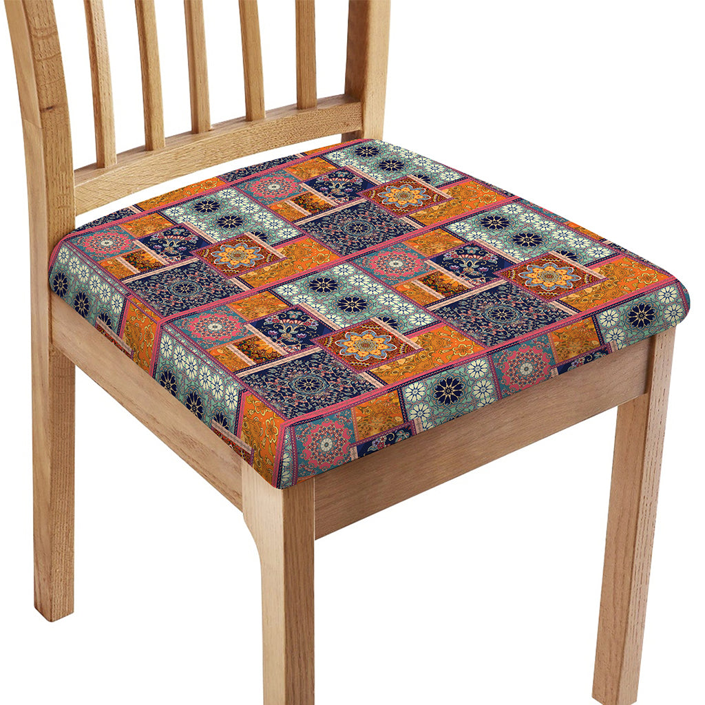 Ethnic Floral Patchwork Pattern Print Chair Cushion Cover