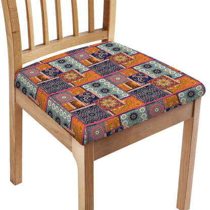 Ethnic Floral Patchwork Pattern Print Chair Cushion Cover