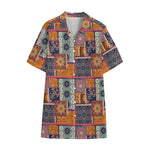 Ethnic Floral Patchwork Pattern Print Cotton Hawaiian Shirt