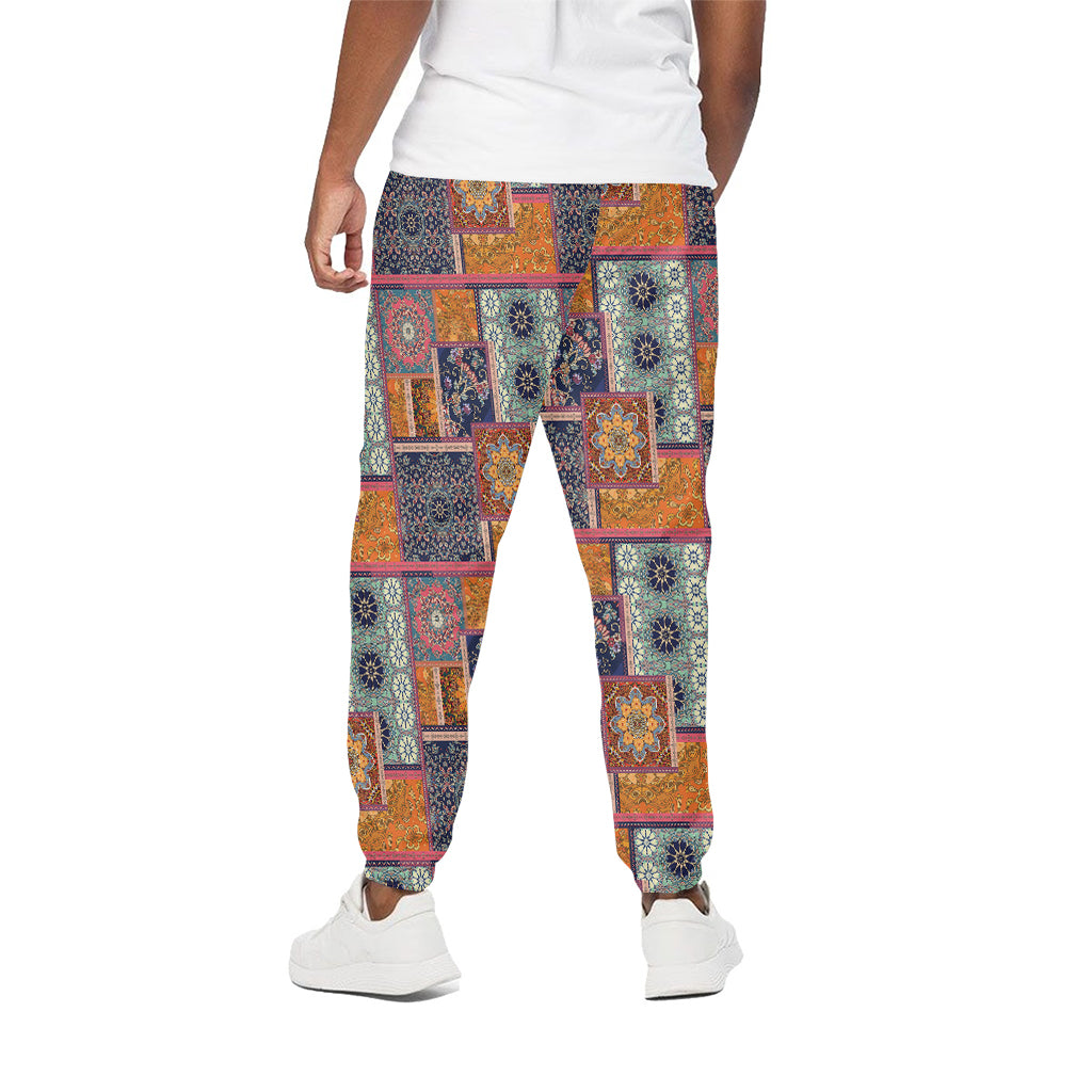 Ethnic Floral Patchwork Pattern Print Cotton Pants