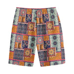Ethnic Floral Patchwork Pattern Print Cotton Shorts