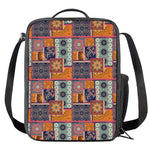 Ethnic Floral Patchwork Pattern Print Crossbody Lunch Bag