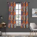 Ethnic Floral Patchwork Pattern Print Grommet Curtain Panels