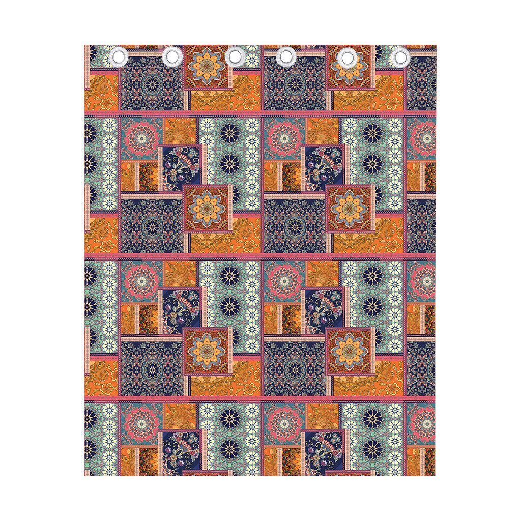 Ethnic Floral Patchwork Pattern Print Curtain