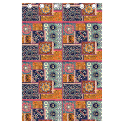 Ethnic Floral Patchwork Pattern Print Curtain